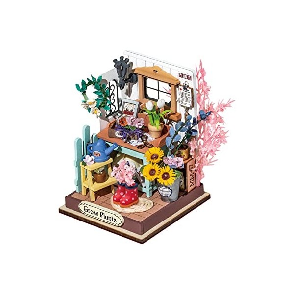 Milageto Modèle de Maison de Kits de Maison de poupée de Maison de Jardin, Miniature dartisanat avec des Meubles pour des En