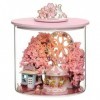 Cute Room Maison de poupée miniature avec meubles, kit de modélisation en bois, fleurs de cerisier