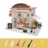 HUIOP Dollhouse Miniature DIY Mini House Kit avec lumières LED et Meubles pour Coffret Cadeau