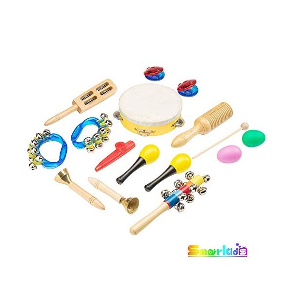 Smarkids Instruments de Musique pour Enfants, Instrument de Musique Bebe avec Tambourin Maracas Oeufs Shaker Jouets éducatifs