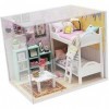 DIVISTAR Maison de poupée miniature avec meuble, kit de maison de poupée à construire pour enfants et adultes, échelle 1/24, 