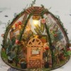 IOIUSKKU Maison de poupée Faite à la Main, Unique et personnalisée, en Bois éducatif, Miniature, Serre 3D, Fleur, Maison de p