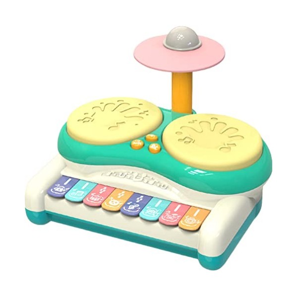 Toyvian Jouets Déveil Ensemble De Batterie pour Enfants Mini Kit De Batterie De Table Clavier De Piano avec Instrument De À 