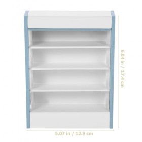 ibasenice Étagère De Maison De Poupée 1 12 Étagère De Supermarché en Bois Étagère Miniature 4 Couches Étagère Présentoir Armo