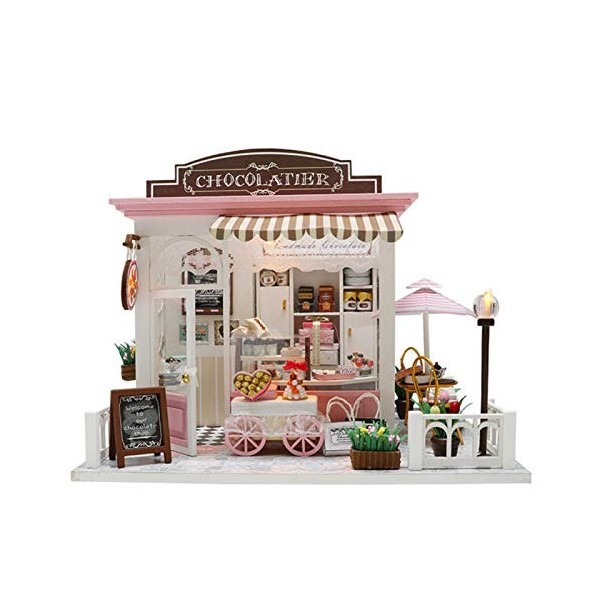 Maison Poupée, Miniature Maison Poupée Bricolage, Maison Miniature en Bois 3D sans Protection Contre La Poussière,Mini Kits M