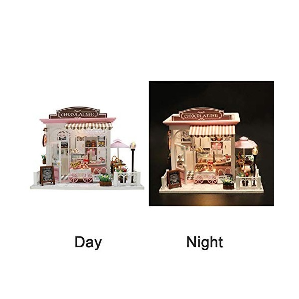 Maison Poupée, Miniature Maison Poupée Bricolage, Maison Miniature en Bois 3D sans Protection Contre La Poussière,Mini Kits M