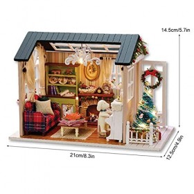 Kuuleyn Miniature de Maison de poupée avec des Meubles, modèle de Maisons Artisanales de Jouet de Maison en Bois de Bricolage
