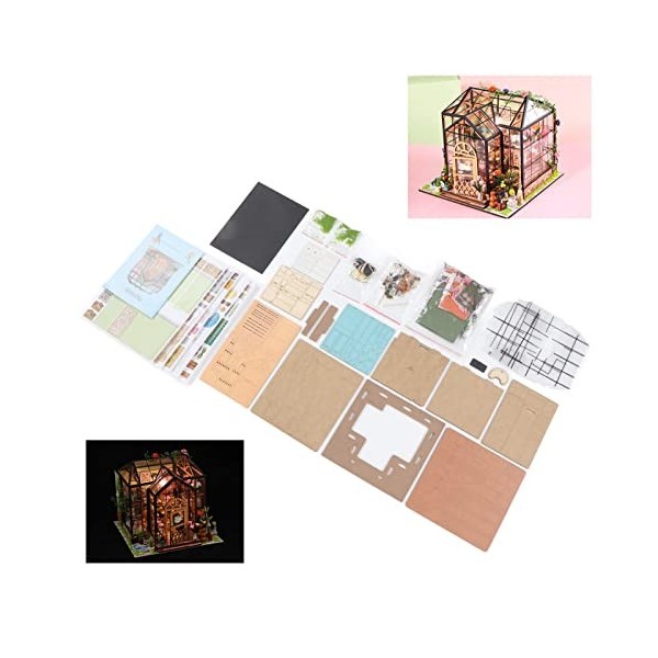 Kit De Maison Miniature, Kit De Jouets De Puzzle De Maison De Poupée à Léchelle 1:24, Adapté Pour les Enfants, les Adultes, 