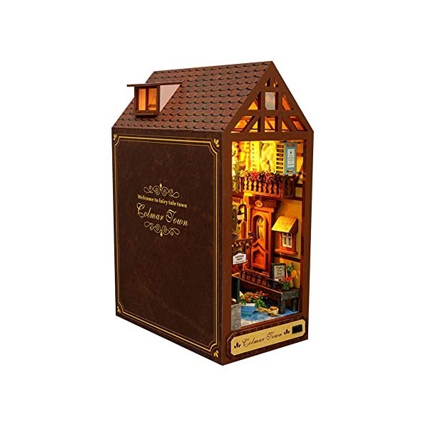 URFEDA Maison de poupée Bricolage en Bois Maison de poupée Kit Bricolage Cottage Kit Lumineux Miniature Villa en Bois Jouet é