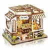 Cuteefun Kit Maison Poupee DIY, Miniature Maison de Poupee,Maquette en Bois a Construire, Un Cadeau danniversaire du père No