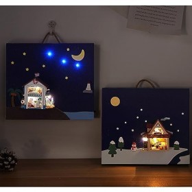 Kit de meubles miniatures en bois pour maison de poupée, 2 pièces, peinture décorative faite à la main, maison de poupée avec