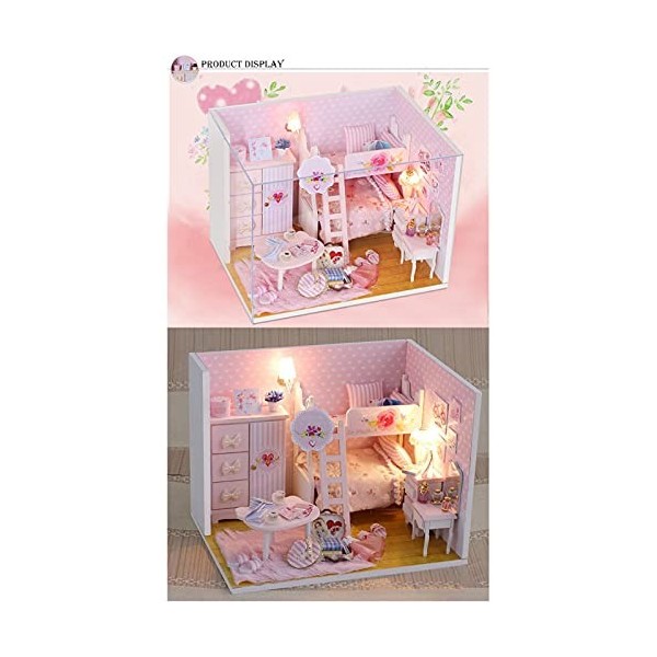 Cuque Kit de Maison de poupée, écurie de Maison de poupée Miniature pour Le Cadeau de Saint-Valentin pour Les Enfants pour dé
