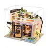 erhumama Maison de poupée miniature 3D en bois - Puzzle - Maison de poupée à LED - Décoration dintérieur