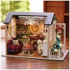 YOUCAI DIY Maison de Poupées en Bois Miniature DIY House Kit Art Bricolage Mini Maison Assemblée Jouet avec Cache Poussière B