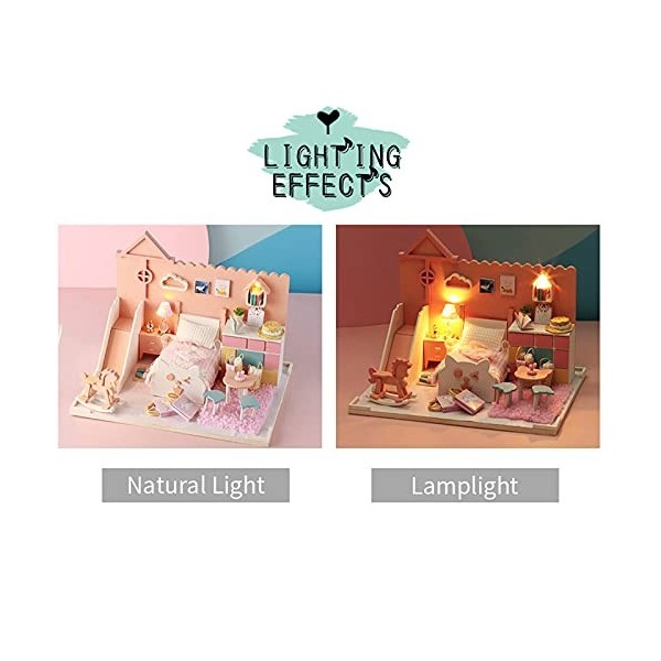 Shanrya Kit de Maison de poupée, Maison de poupée Miniature Durable Polyvalente pour Les Amis pour la décoration de la Maison
