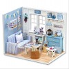 FTVOGUE Romantique et Mignon Dollhouse Miniature en Bois DIY Maisons De Poupée avec Accessoires Dameublement Manuel Créatif 