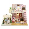 YOUCAI Maison Miniature à Construire Kit de Maison de Poupée Miniature Dollhouse en Bois pour Saint Valentin B 19 * 15 * 13CM