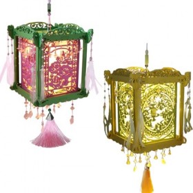Kit miniature à suspendre pour maison de poupée de style chinois avec lumières LED pour meubles en bois - Décoration dintéri