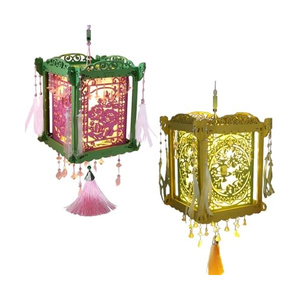 Kit miniature à suspendre pour maison de poupée de style chinois avec lumières LED pour meubles en bois - Décoration dintéri