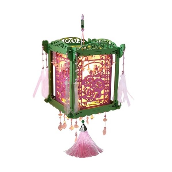 Kit miniature à suspendre pour maison de poupée de style chinois avec lumières LED pour meubles en bois - Décoration dintéri