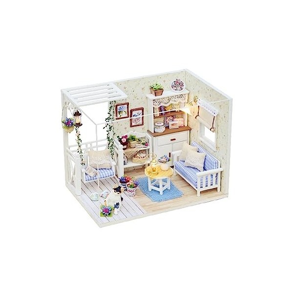 Maison de poupée DIY Kit de maison de poupée miniature Mini maison de poupée avec accessoires Kit de petite maison avec meubl