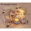 Maison de poupée DIY Kit de maison de poupée miniature Mini maison de poupée avec accessoires Kit de petite maison avec meubl