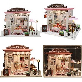 WonDerfulC - Maison en bois avec meubles - Échelle 1:24 - Modèle architectural 3D - Cadeau surprise pour enfants et adultes 
