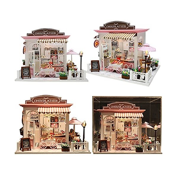 WonDerfulC - Maison en bois avec meubles - Échelle 1:24 - Modèle architectural 3D - Cadeau surprise pour enfants et adultes 