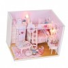 Toyvian Kit De Maison De Poupée Bricolage Kits De Mini-Maisons Maison De Poupée Princesse Jouet De Maison Lumineux Cadeau da