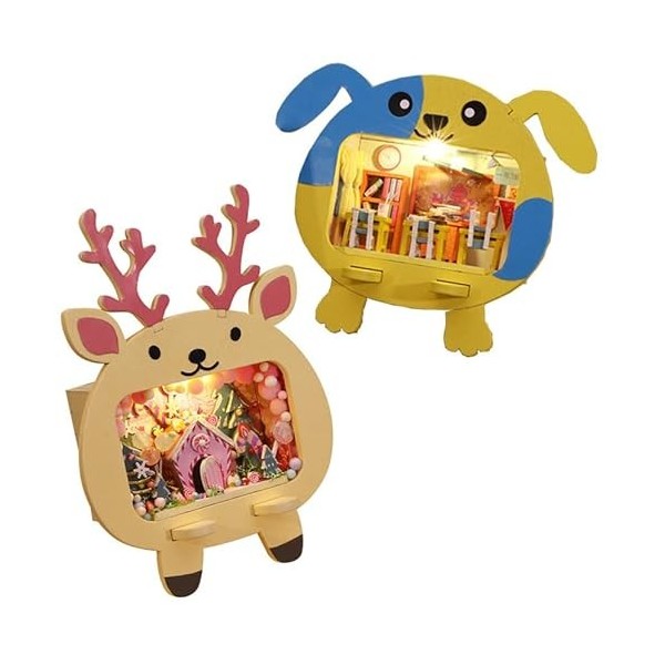 Modèle de maison de poupée en bois, kit de maison de poupée miniature avec meubles, jouet dassemblage pour enfants