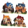 Toyvian 4 Pièces Ornements De Micro Scène Maison De Festival Ornement Miniature De Jardin Mini Maisons De Fées Miniatures Acc