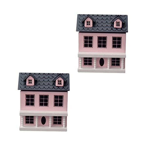 Toyvian 3 Pièces Villa Petite Maison Maisons De Poupées Maison Modèle Décorative Village De Maisons De Noël Accessoires pour 