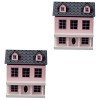 Toyvian 3 Pièces Villa Petite Maison Maisons De Poupées Maison Modèle Décorative Village De Maisons De Noël Accessoires pour 