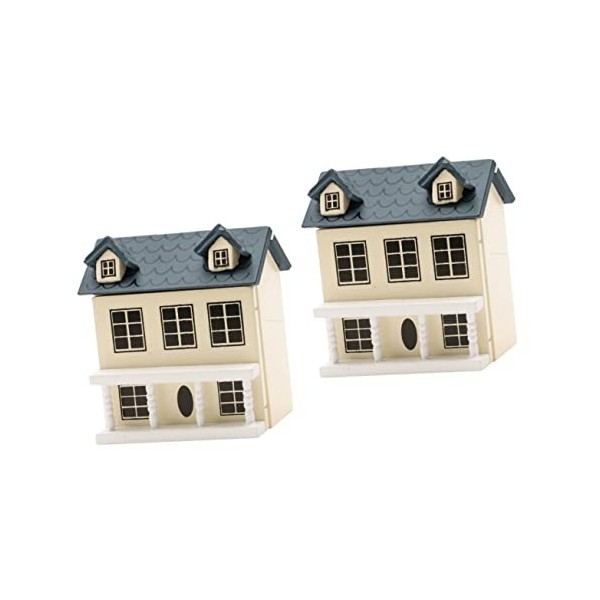 Toyvian 3 Pièces Villa Petite Maison Maisons De Poupées Maison Modèle Décorative Village De Maisons De Noël Accessoires pour 