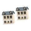 Toyvian 3 Pièces Villa Petite Maison Maisons De Poupées Maison Modèle Décorative Village De Maisons De Noël Accessoires pour 