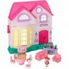 Baroni Toys Maison de Poupée avec Sons et Lumières, Maison de Poupée à 2 Étages avec Personnages et Accessoires Inclus, Jeu d