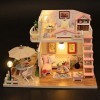 Kits De Maison Miniature Bricolage Avec Lumières LED, Kits De Maison De Poupée En Bois 3D, Maison De Poupée Faite à la Main P