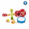 Hape - Set dInstruments, Ukulélé, Bâton de Pluie, Tambourin, Castagnettes - Instruments de Musique pour Enfant dès 3 ans - J