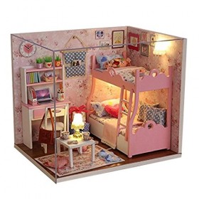 Txyk Kit DIY Maison de Poupée Mini Fait à la Main en Bois pour Filles Cabine Conte de fées de Cadeau de Noël Décoration Maiso