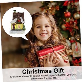 Totority 3 Pièces Micro Paysage Maison Maison De Poupée Décoration De Noël Embellissement De Noël Miniature Scène dhiver Sal