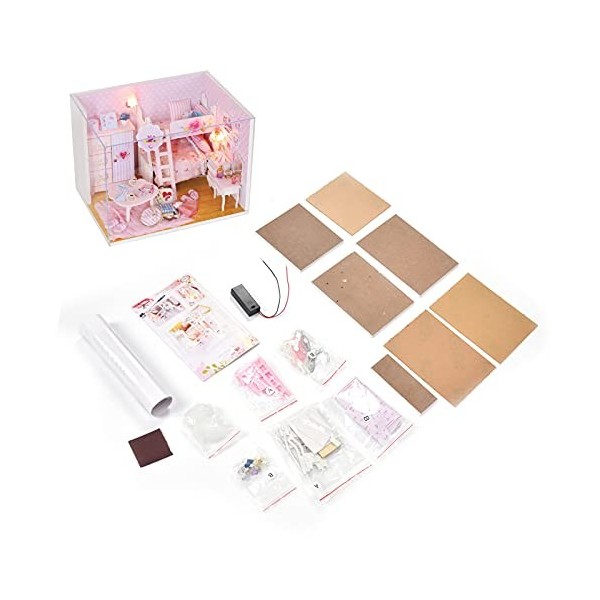 zottel Kit de Maison de poupée, Maison de poupée Miniature Pratique exquise et Mignonne pour Cadeau danniversaire/Noël/Saint