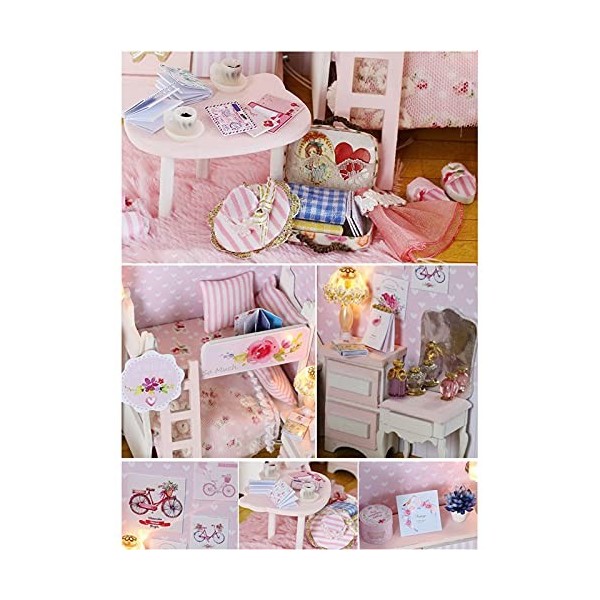 zottel Kit de Maison de poupée, Maison de poupée Miniature Pratique exquise et Mignonne pour Cadeau danniversaire/Noël/Saint