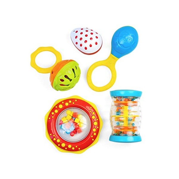 Halilit My First Baby Band Gift Set. Musical Instrument for Babies includes Egg Shaker, Cage Bell, Baby Maraca, Tube Shaker a