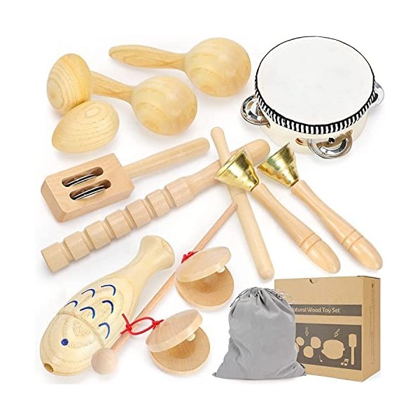 Juwugu Instruments de musique pour enfants, jeu de percussion en bo