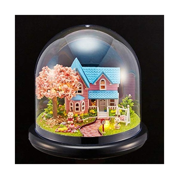 EVTSCAN Nouveau Kit de Maison de poupée Bricolage de Noël, Mini LED Dollhouse Miniature Creative Room avec Meubles et Couverc