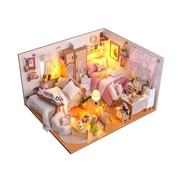 KRAISS Maison poupée Miniature Bricolage | Kit Miniature en Bois pour Adultes - Mini Maison poupée Faite à la Main avec Meubl