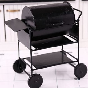 ibasenice 1 Jeu Chariot De Barbecue pour Maison De Poupée Chariot De Gril pour Enfants 1&nbsp;: 12 Accessoires De Maison De Poupée