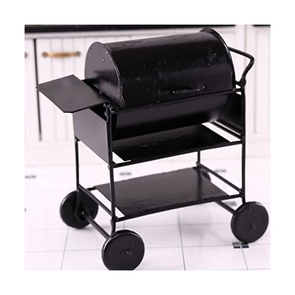 ibasenice 1 Jeu Chariot De Barbecue pour Maison De Poupée Chariot De Gril pour Enfants 1 : 12 Accessoires De Maison De Poupée