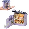 Kit de meubles miniatures en bois fait à la main avec LED, échelle 1:24, jouets créatifs en bois pour adultes, amis, amoureux