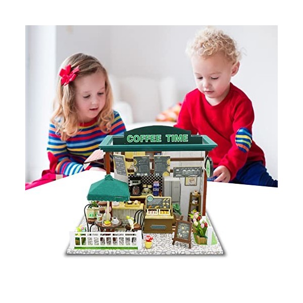 HanYing cabane en Bois Bricolage, Maison poupée créative pour Enfants, Jouets intelligents conçus Meubles dornement légères 